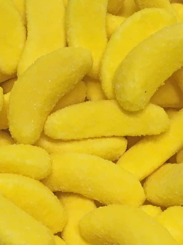 Bananas - Keltainen sokeroitu vaahtokarkki irtokarkki - Karkkikuja