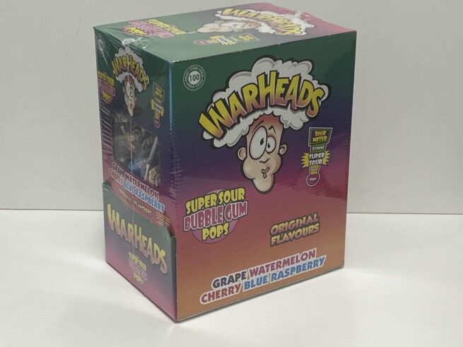 Warheads SuperSour Bubblegum Pops